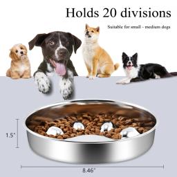 Tigela de alimentação lenta de aço inoxidável para animais de estimação, quebra-cabeça, labirinto, pratos, gatos, cachorro, pequeno, médio, grande, acessórios para cães - Image 1