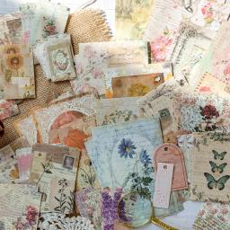 Vintage Material Combo Kit, Decor Scrapbook, DIY Junk Journal Colagem, Álbum de fotos, papel de fundo retro, 100pcs por pacote - Image 4