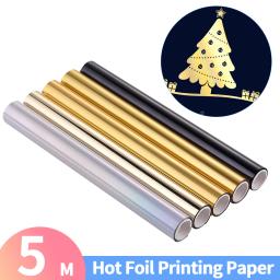 Folha de transferência de calor holográfica Rolls, rolo de papel Hot Stamping, uso com laminador T-Shirts cartão, artesanato DIY, 5m - Image 1