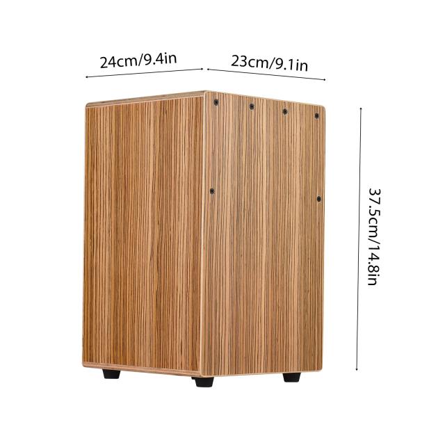 Caixa de Tambor de Madeira Cajon com Superfície Lisa, Ideal para Iniciantes e Festas, Percussão Prática para Viagens