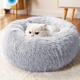 Super Cat Cama Quente Dormir Cat Nest Soft Long Plush Melhor Pet Dog Bed para Cães Cesta Almofada Cat Bed Cat Mat Animais Dormir - Image 1