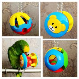 Papagaio mastigar brinquedo bola brinquedos para papagaios balanço gaiola pendurado cockatiel brinquedos pássaros brinquedo interativo suprimentos de pássaro - Image 2