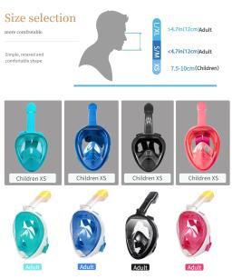 Conjunto de máscara de natação facial para crianças e adultos, respirador, anti nevoeiro, respiração segura, subaquática, mergulho, mergulho, mergulho - Image 6