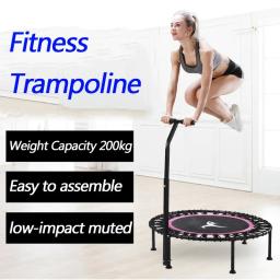 40 "trampolim de fitness silencioso mini com alça ajustável comprimento adultos crianças indoor ginásio bungee rebounder salto trainer treino - Image 1