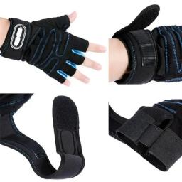 Luvas de ginástica fitness luvas de treinamento de peso pesado das mulheres dos homens construção do corpo meio dedo pulso levantamento de peso esportes luvas antiderrapantes - Image 5