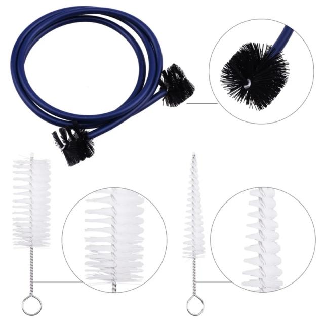 Escova Limpeza Flexível com Alça para Trompete - Kit de 3 Peças para Manutenção Eficiente