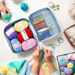 Crochet Hooks Kit com Case para Iniciantes, Agulhas de Crochet Colorido, Fio de Tecer, Alça Ergonômica para Iniciantes, 67Pcs - Image 3
