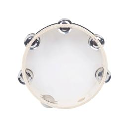 Double Layer Hand Operated Bell Drum for Children, Tambourine instrumento de percussão, portátil, percussão, orações, presentes, 8 Polegada - Image 6