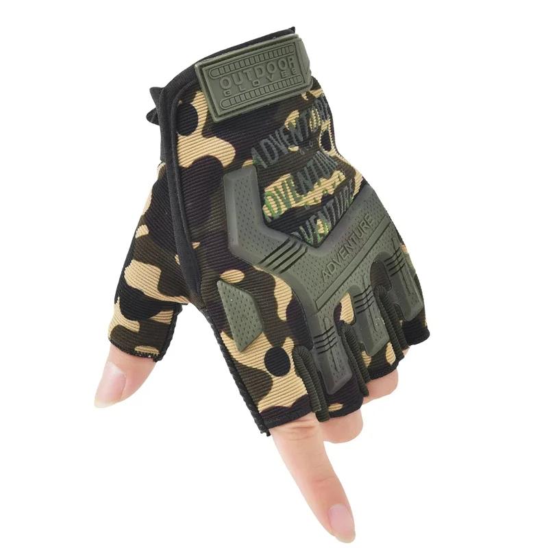 Luvas táticas de camuflagem sem dedos, Mittens metade do dedo, Esportes ao ar livre, Fitness, Treinamento de bicicleta, Luta, Luta - Image 1