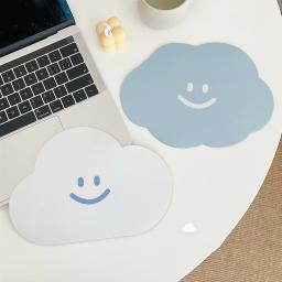 Kawaii nuvem mouse almofada bonito tapete de mesa à prova dwaterproof água antiderrapante almofada de isolamento coreano papelaria tapete de mesa coster material de escritório - Image 4