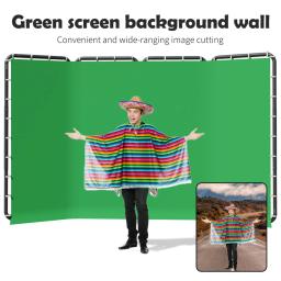 Cenário de Tela Verde Chromakey Grande Portátil com Suporte, Fundo De Fotografia, Sistema De Suporte, 240x400cm, Fotografando Vídeo - Image 1