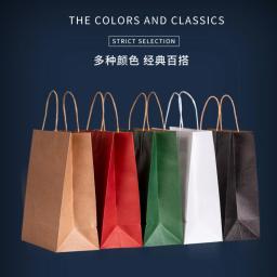 Saco De Compras De Papel Kraft Reciclável, Saco De Presente De Festa De Natal, Saco De Presente De Doces De Casamento, Bolsa De Embalagem De Entrega, 10Pcs - Image 6
