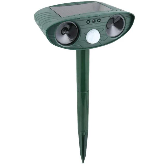 Repelente Ultra-Sônico Solar para Animais - Dissuasor Eficiente para Jardins e Gramados com Bateria de 300mAh
