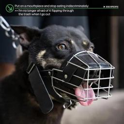 Focinho de malha ajustável para cães, Cesta De Metal Respirável, Focinhos para cães grandes - Image 2