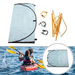 Único Caiaque Canoa Toldo, Barco Canopy, 125x110cm, Portable Folding Sunshade Tendas, Abrigos De Chuva, Barcos Acessórios, 1 Conjunto - Image 3