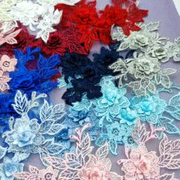 Laço colorido do bordado 3d para o vestido de casamento, acessórios da decoração, estilos populares os mais atrasados, diy, 2021, 1pair - Image 3