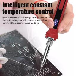 Display Digital LED Ferro De Solda, Ferramenta De Aquecimento, Sono Automático, Cerâmica Térmica Interna, Controle Temp, 100W - Image 5