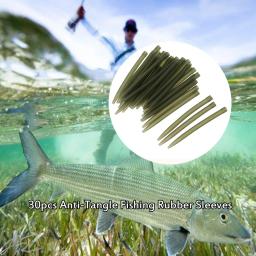 30/50/100 pçs 54mm mangas de borracha anti emaranhado conectar com gancho de pesca carpa equipamentos de pesca grossa acessórios de pesca ao ar livre - Image 5