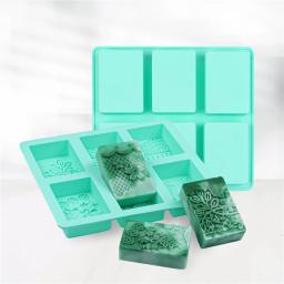 Moldes de sabão de silicone com padrões mistos do laço, perfeito para DIY Retângulo Sabão Making, Home Decor Artesanato, 6 Cavidade - Image 2