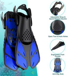 Silicone Scuba Diving Shoes, Snorkel Fins, Fivelas Ajustáveis, Nadadeiras De Natação, Silicone Curto, Salto Aberto, Tamanho De Viagem, Homens e Mulheres Adultos - Image 2