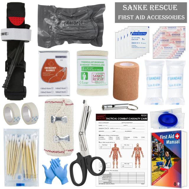 Conjunto Completo de Acessórios de Primeiros Socorros Militares para Camping e Aventuras ao Ar Livre