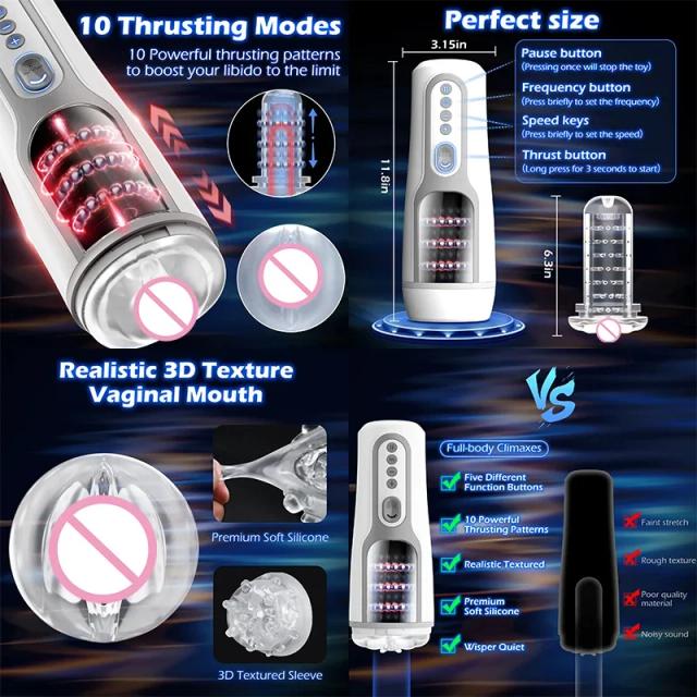 Masturbador Falso Masculino com Estilo Bondage, Brinquedos Vaginais e Cuecas Vibratórias para Uma Experiência Sexual Inovadora
