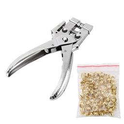 Kit de ferramentas para ilhós e ilhós de dupla finalidade, ilhó portátil, perfurador, kit de imprensa manual com 100 ilhós para uso DIY - Image 1