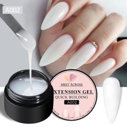 MEET ACROSS-Gel para unhas de extensão rápida, esmalte nu, branco leite, arte UV semi permanente, ferramentas de manicure, 8ml - Image 2