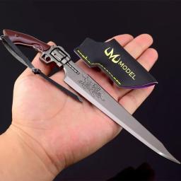 Espada Toy Metal para Meninos, Modelo de Arma Fantasia, Lâmina Final, Faca Uncut, Cosplay, Periféricos de Jogo, Coleção de Presentes 22cm - Image 4