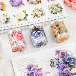 Fitas de Mascaramento Washi Japonesas, Flores, Cenário, Rosa, Diário, Planejador, Adesivo DIY, Fita PET, Diário, Scrapbooking, 2m por Rolo - Image 5