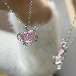 Colar zircão planeta para mulheres, corrente de clavícula estética, presente dia dos namorados, jóias de festa, amuleto fashion - Image 2