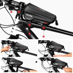 Homem selvagem impermeável bicicleta saco, tubo frontal superior, ciclismo saco, caixa do telefone, touchscreen, MTB Pack, acessórios de bicicleta, 6,6 ", novo - Image 5