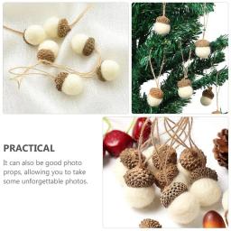 10 pçs árvore de natal pendurado pingente diy feltro pinho cone bolas decorações de mesa enfeites de árvore de natal 10x2x2cm - Image 2