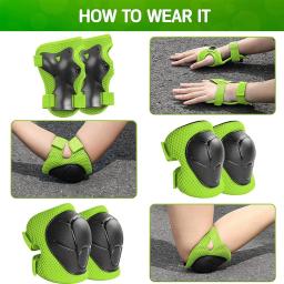 Conjunto de engrenagens protetoras para crianças, joelheiras e cotoveleiras com protetores de pulso, patinação, ciclismo, bicicleta, 3 em 1, 3 em 1 - Image 4