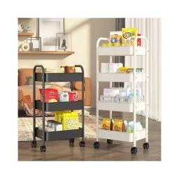 Casa multi-camada pequeno carrinho de armazenamento rack de chão ao chão cozinha quarto banheiro rack de armazenamento com rodas - Image 6
