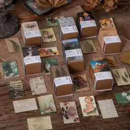 Mini álbum de papel antigo para diário, coleção de livros antigos, artesanato, diário vintage, material de livro de recortes com 100 peças - Image 1