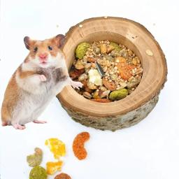 Tigela de madeira para pequenos animais, hamster pet, urso dourado, esquilo, tigelas de comida - Image 1