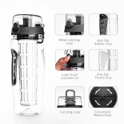 Garrafa d'água com infusor de frutas sem bpa, garrafa agitadora de suco, garrafa de água para esportes fitness, garrafa de beber frutas para meninas - Image 3