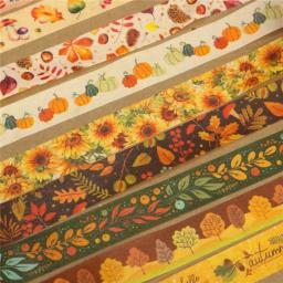 10 rolos fita papel decorativa outono e outono, fita para scrapbooking, conjunto fita papel diy, conta manual, - Image 5