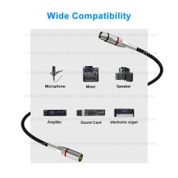 XLR Macho para Fêmea XLR Microfone Cabo de Extensão Balanceado Speaker, Cabo de Som para Rádio Estação Cabo - Image 2