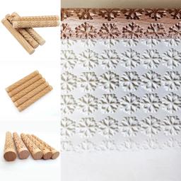Madeira maciça cerâmica arte argila rolo, em relevo Rod, DIY Fondant, colar Rolling Stick, relevos modelagem, Ripple padrão, ferramentas de barro, 1pc - Image 1