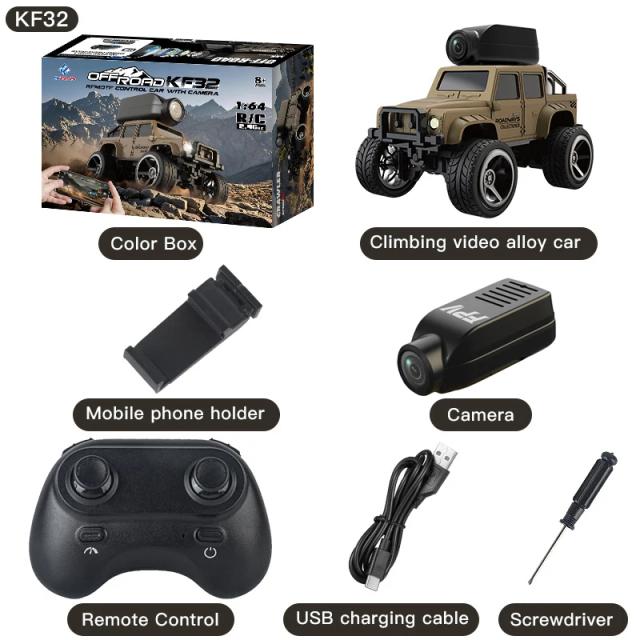 KF32 Carro RC 1:64 Câmera 720p FPV Alta Velocidade
