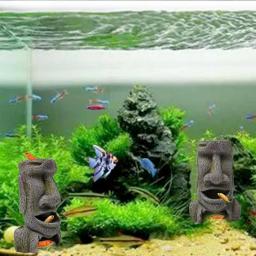 Decorações De Tanque De Peixes De Estilo Europeu, Acessórios De Aquário, Decorações De Casa, Ilha De Páscoa, Design De Resina Cabeça - Image 3