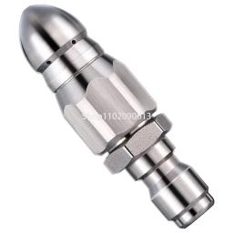 Aço inoxidável Lavadora de Pressão, Tubo Jetter Spray, Quick Plug, Dreno Mangueira Bico, Voltar Resistência ao Desgaste, Esgoto Limpeza, 1/4" - Image 1