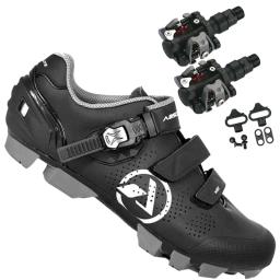 Sapatilha Mtb Ciclismo Absolute Nova Wild Preta + Pedal Wellgo M919 - Image 1