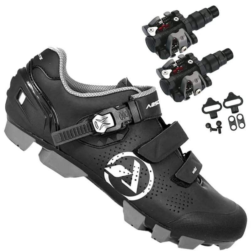 Sapatilha Mtb Ciclismo Absolute Nova Wild Preta + Pedal Wellgo M919 - Image 1