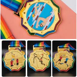 Medalha de ouro com fita, Winner Reward Badge, Prêmios de competição ao ar livre, Medalha infantil - Image 2