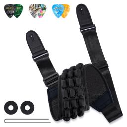 LEKATO-Correias ajustáveis para baixo, correias acolchoadas para guitarra elétrica e baixo, 4 "Wide - Image 1