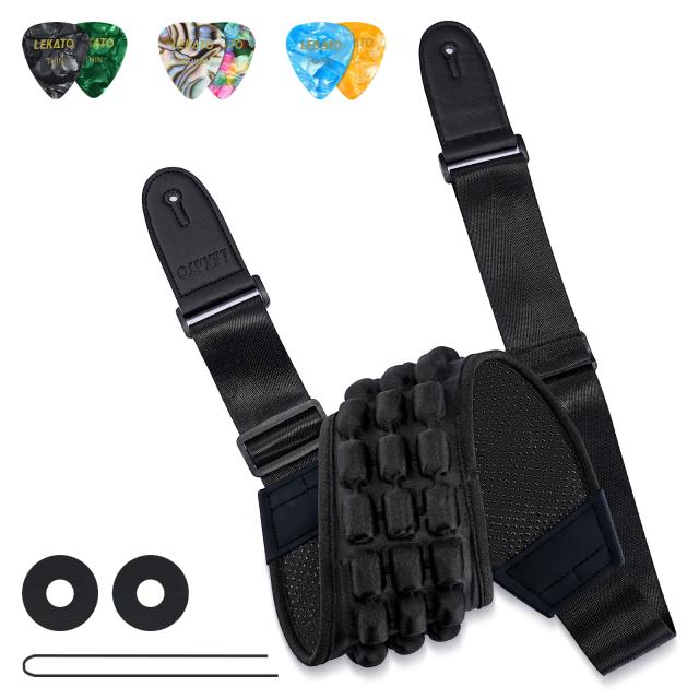 Correias Acolchoadas Ajustáveis para Guitarra Elétrica e Baixo - Largura de 4" para Conforto Total