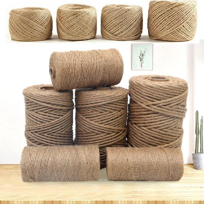 Fio de juta natural de 1-14mm, corda de juta vintage, serapilheira para artesanato diy, embrulho de presente, festa, decoração de casamento, 1-100m - Image 1